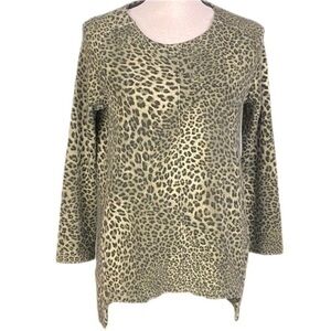 ZARA KNIT black and browns- mixed leopard print soft sweater in size Medium. EUC